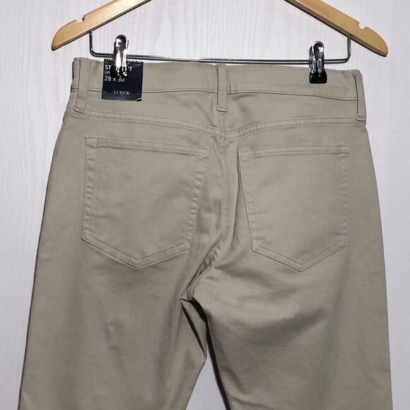 J Crew Pants Mens 28 x 30 Tan Stone Straight Garment Dyed Five Pocket New - Picture 11 of 14